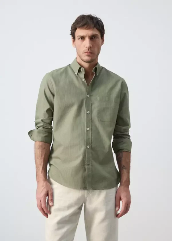 27055947-43-002 Striped regular-fit 100% cotton Oxford shirt