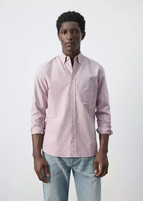 27055947-75-002 Striped regular-fit 100% cotton Oxford shirt